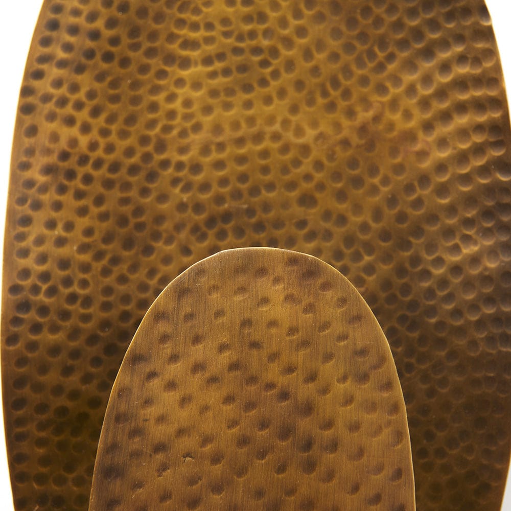 Mercana - Clarence 7.0L x 5.3W x 17.0H Metal Hammered Gold Round Wall Sconce - 68776 view 5