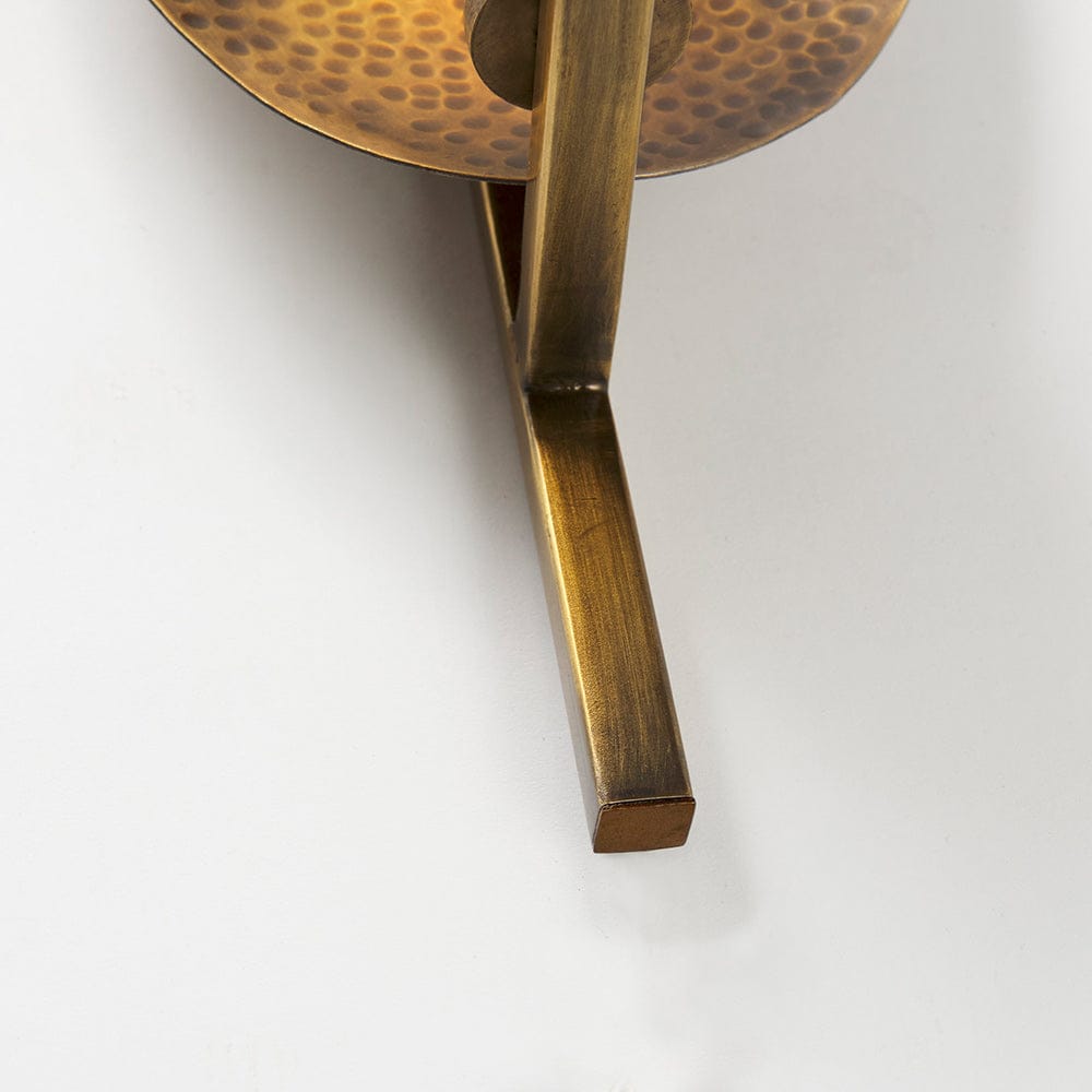 Mercana - Clarence 7.0L x 5.3W x 17.0H Metal Hammered Gold Round Wall Sconce - 68776 view 8