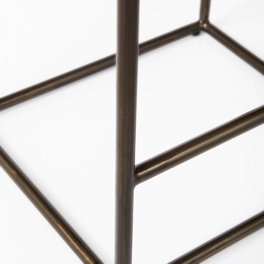 Mercana - Clarissa 18.0L x 16.0W x 26.25H Black Woven Leather Seat W/ Gold Frame Counter Stool - 69392 view 7