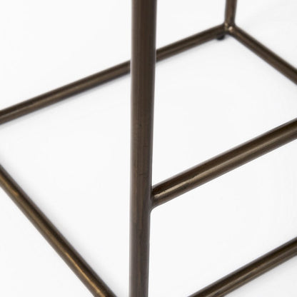 Mercana - Clarissa 18.0L x 16.0W x 26.25H Black Woven Leather Seat W/ Gold Frame Counter Stool - 69392 view 7