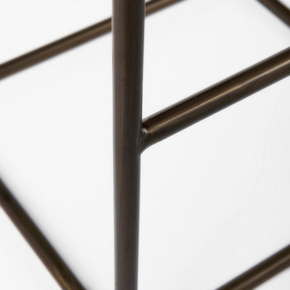 Mercana - Clarissa 18.0L x 16.0W x 30.25H Black Woven Leather Seat W/ Gold Frame Bar Stool - 69394_CLOSEOUT view 8