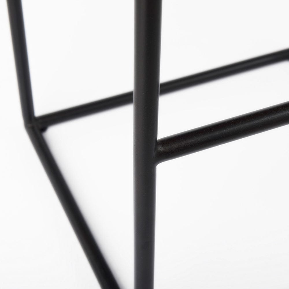 Mercana - Clarissa 18.0L x 16.0W x 30.25H Dark Brown Woven Leather Seat W/ Black Metal Frame Bar Stool - 69395_CLOSEOUT view 9