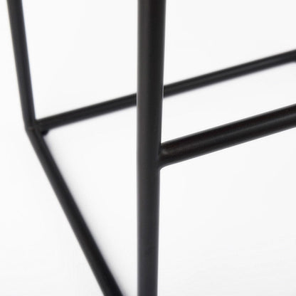 Mercana - Clarissa 18.0L x 16.0W x 30.25H Dark Brown Woven Leather Seat W/ Black Metal Frame Bar Stool - 69395_CLOSEOUT view 9