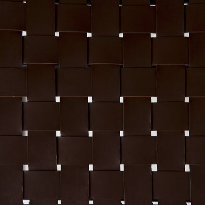 Mercana - Clarissa 22.0L x 16.0W x 16.5H Brown Leather Woven Seat W/ Black Metal Frame Stool - 69397 view 7