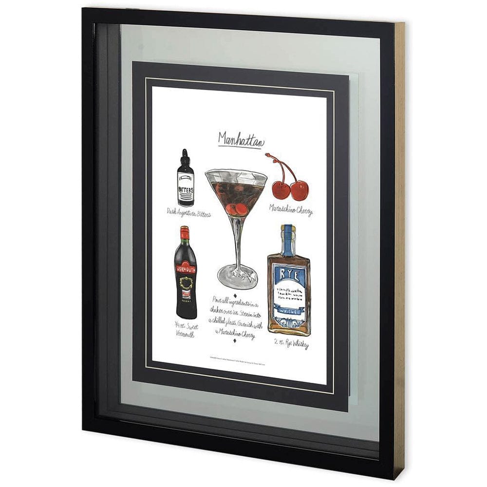 Mercana - Classic Cocktail - Manhattan by Mercana Studio a Framed Art Print Matted under Glass - 10818 view 1