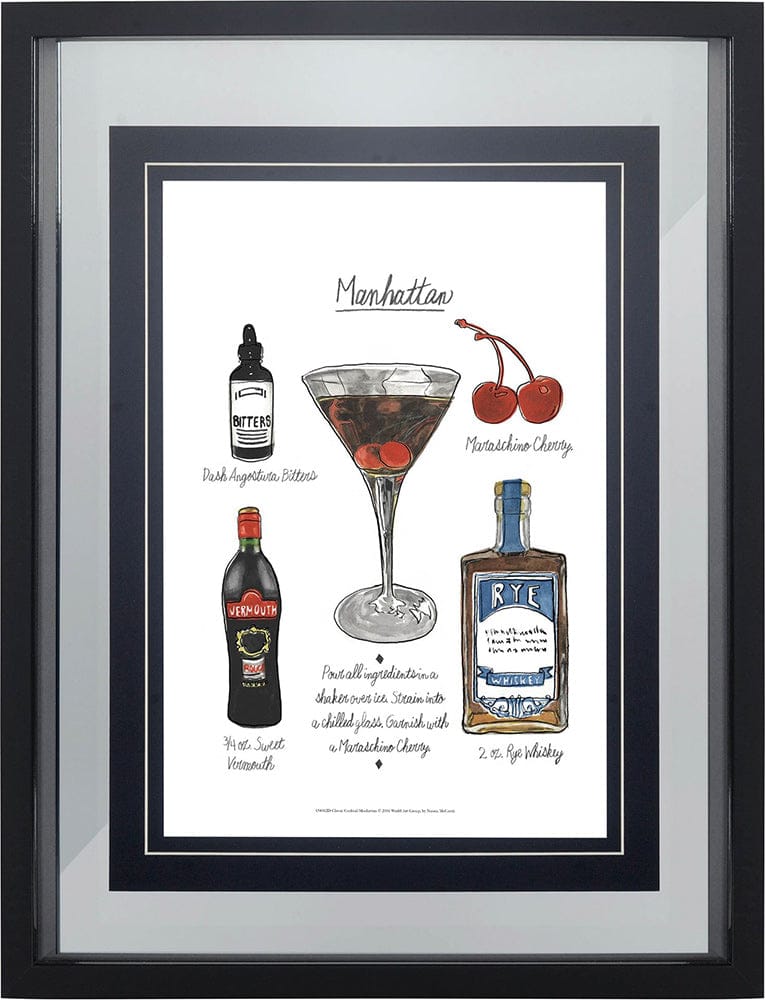 Mercana - Classic Cocktail - Manhattan by Mercana Studio a Framed Art Print Matted under Glass - 10818 view 2