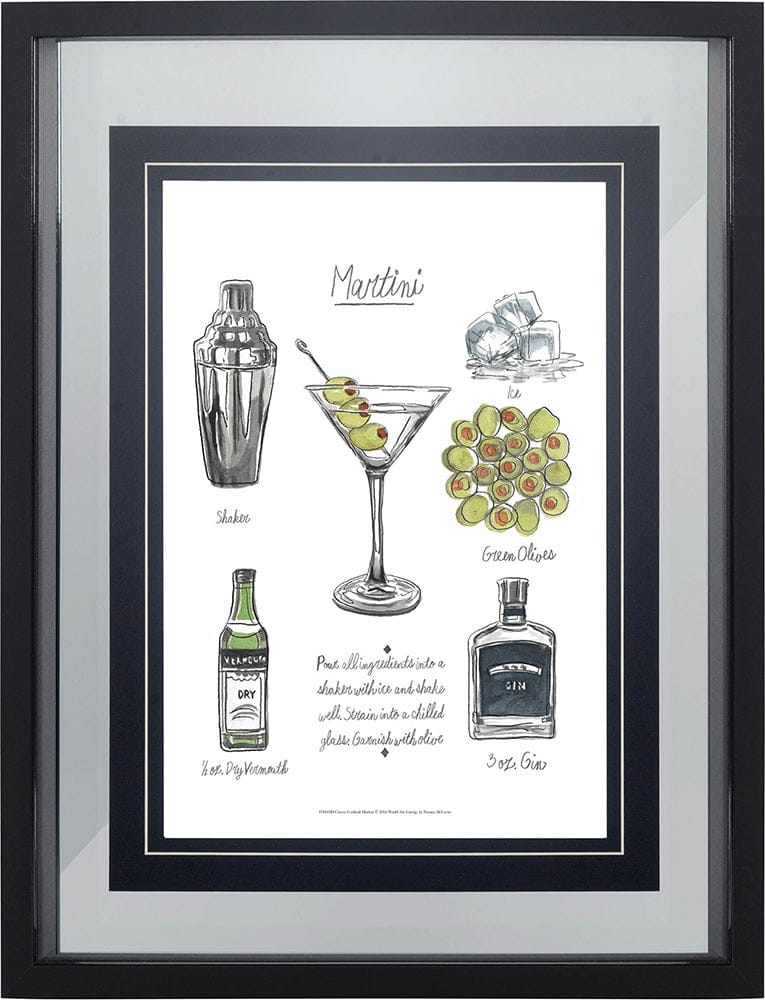 Mercana - Classic Cocktail - Martini by Naomi McCavitt a Framed Art Print Matted under Glass - 10821 view 2