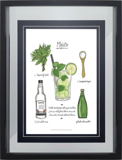 Mercana - Classic Cocktail - Mojito by Naomi McCavitt a Framed Art Print Matted under Glass - 10822 view 2