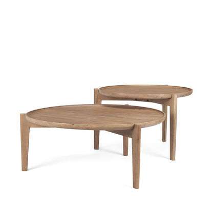 Mercana - Cleaver 40" & 31" Round Brown Solid Wood Nesting Coffee Tables (Set of 2) - 69024 view 1