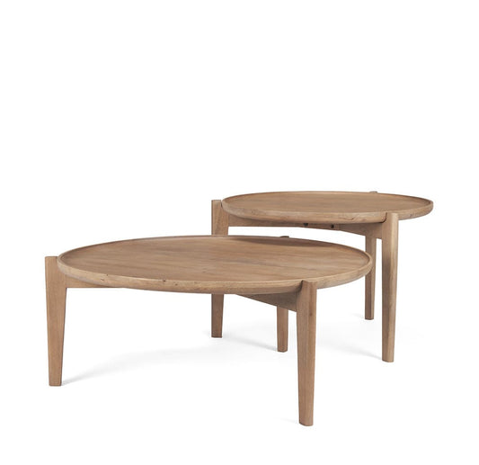 Mercana - Cleaver 40" & 31" Round Brown Solid Wood Nesting Coffee Tables (Set of 2) - 69024 view 1