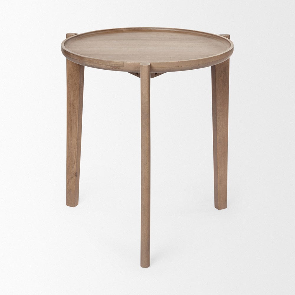 Mercana - Cleaver I 22 x 24 Round Top Brown Solid Wood Accent Table - 69023 view 3