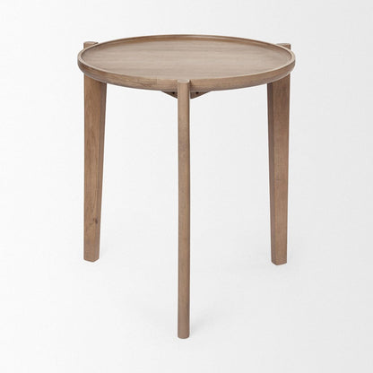 Mercana - Cleaver I 22 x 24 Round Top Brown Solid Wood Accent Table - 69023 view 3