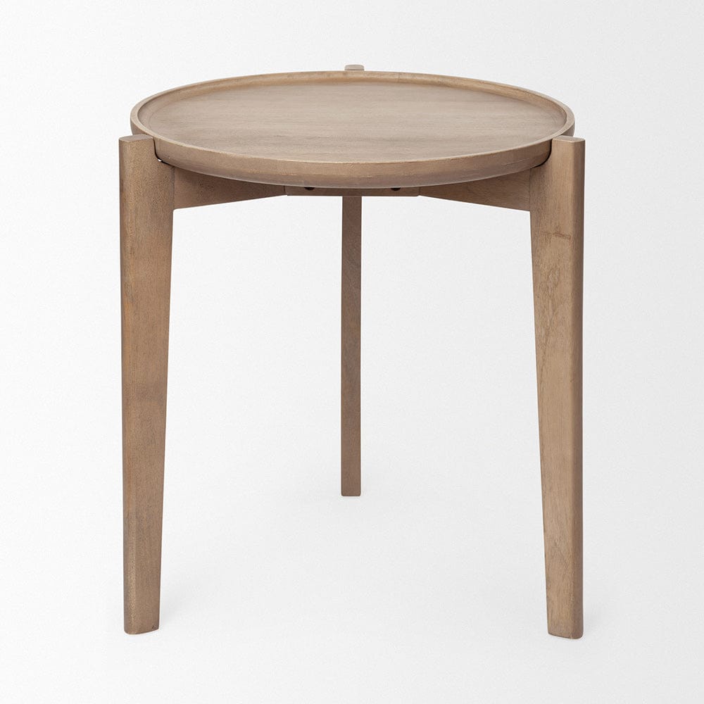 Mercana - Cleaver I 22 x 24 Round Top Brown Solid Wood Accent Table - 69023 view 4