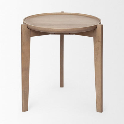 Mercana - Cleaver I 22 x 24 Round Top Brown Solid Wood Accent Table - 69023 view 4