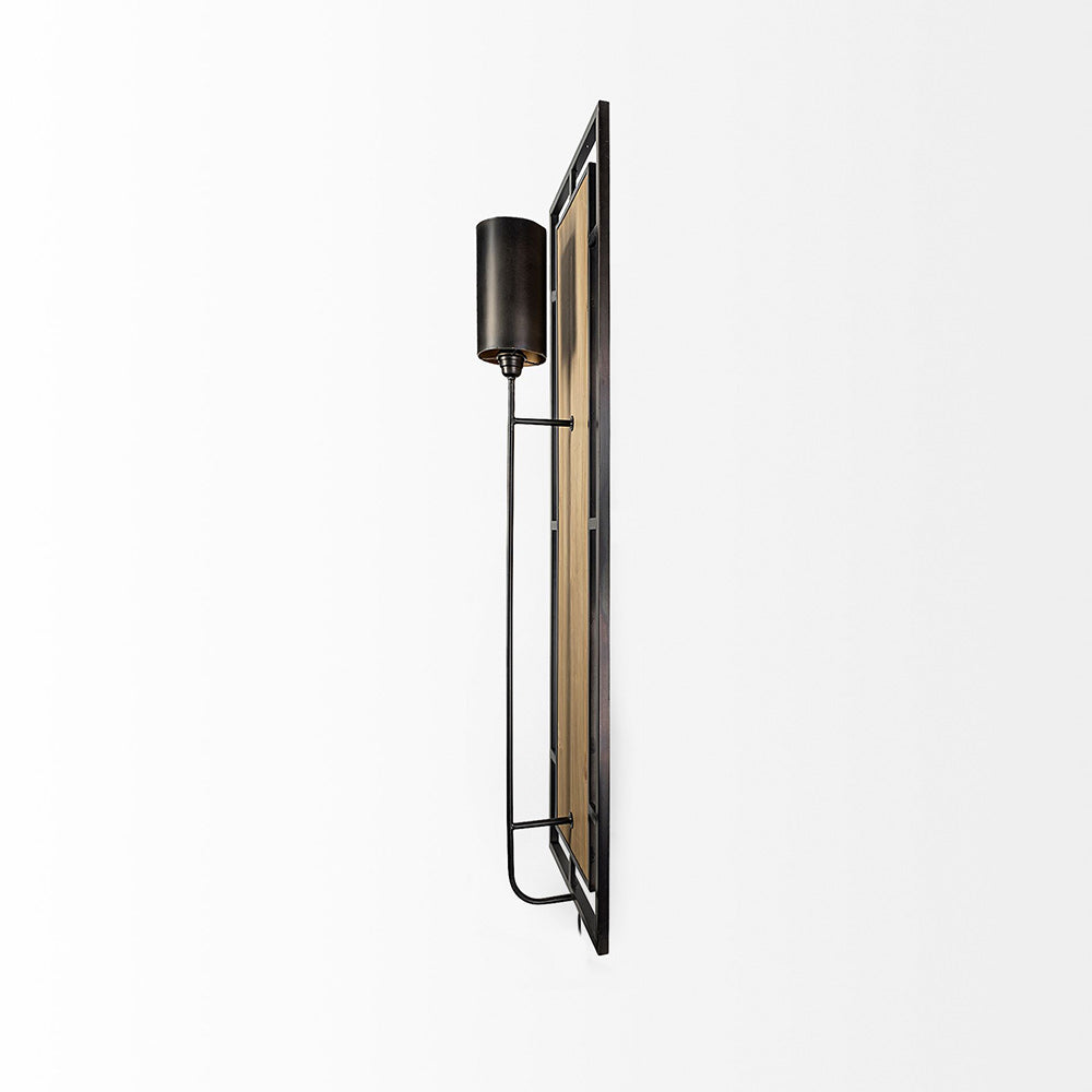 Mercana - Cleo 16.9x57.1 Black Metal and Wood Rectangular Wall Sconce - 68988_CLOSEOUT view 3