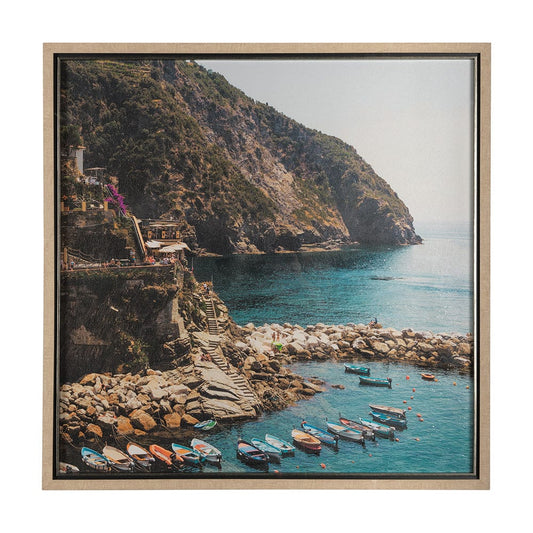 Mercana - Cliffside View by Mercana Studio a Hand Embellished Textured Framed Art Photo Matted under Glass - 14942 view 1