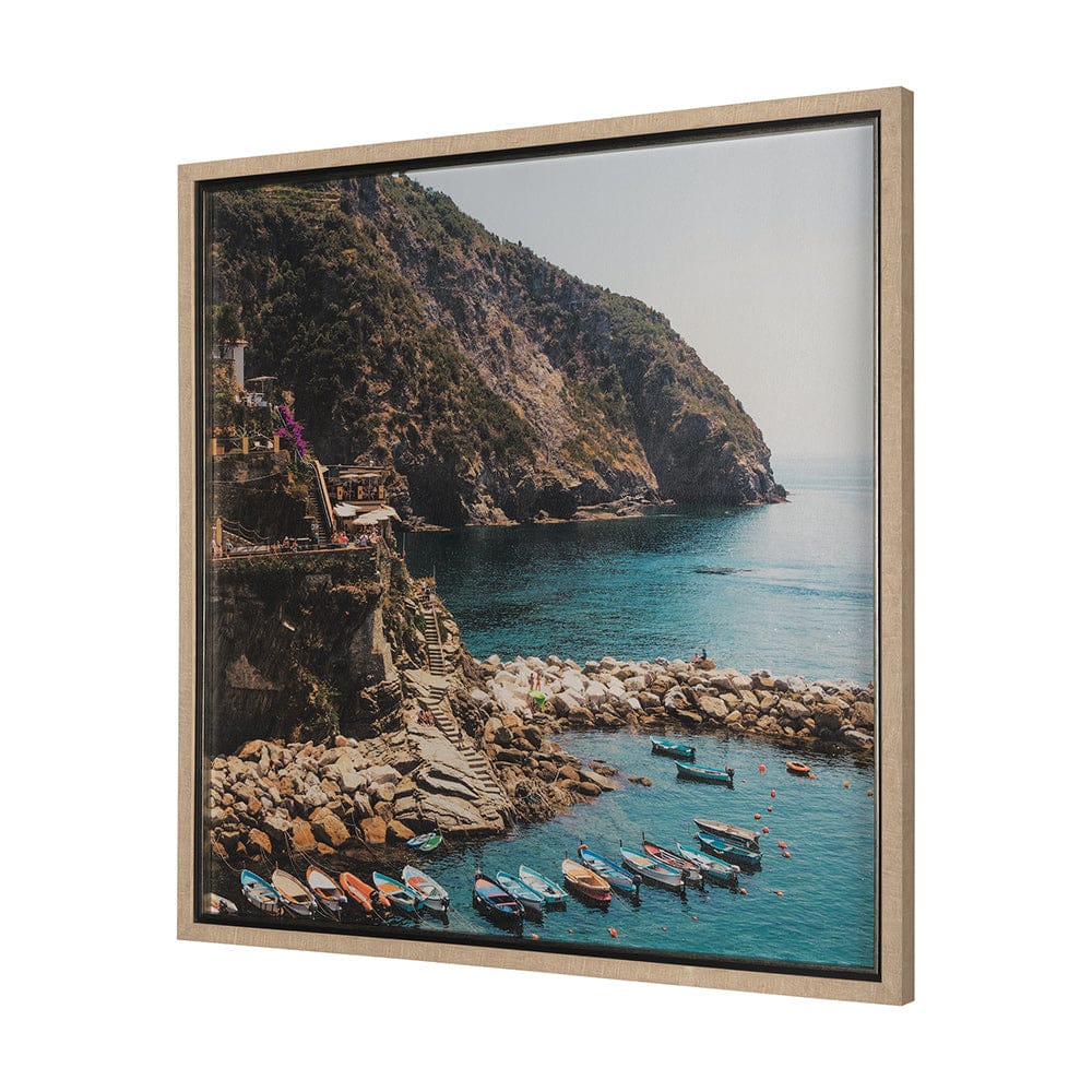 Mercana - Cliffside View by Mercana Studio a Hand Embellished Textured Framed Art Photo Matted under Glass - 14942 view 2