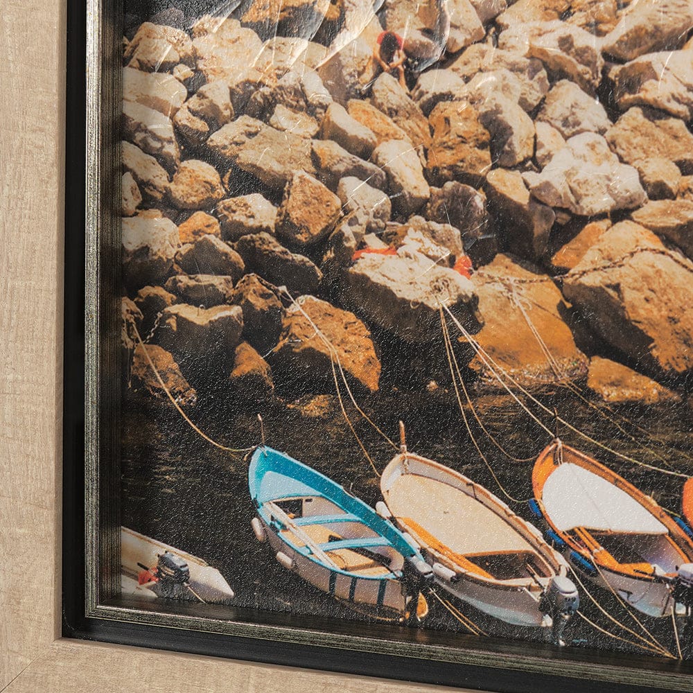 Mercana - Cliffside View by Mercana Studio a Hand Embellished Textured Framed Art Photo Matted under Glass - 14942 view 5