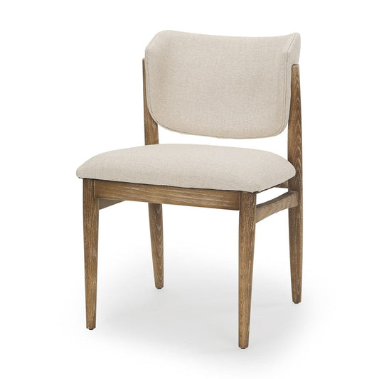 Mercana - Cline Cream Fabric Upholstered and Light Brown Wood Dining Chair (Set of 2) - 69831 view 1