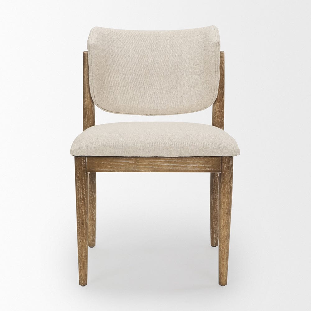 Mercana - Cline Cream Fabric Upholstered and Light Brown Wood Dining Chair (Set of 2) - 69831 view 2