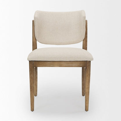 Mercana - Cline Cream Fabric Upholstered and Light Brown Wood Dining Chair (Set of 2) - 69831 view 2