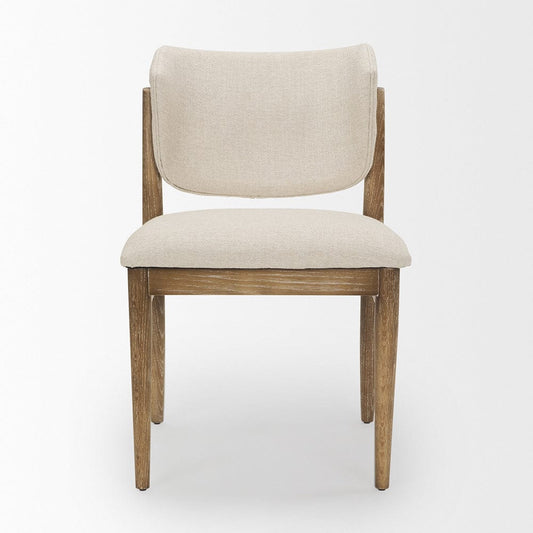 Mercana - Cline Cream Fabric Upholstered and Light Brown Wood Dining Chair (Set of 2) - 69831 view 2