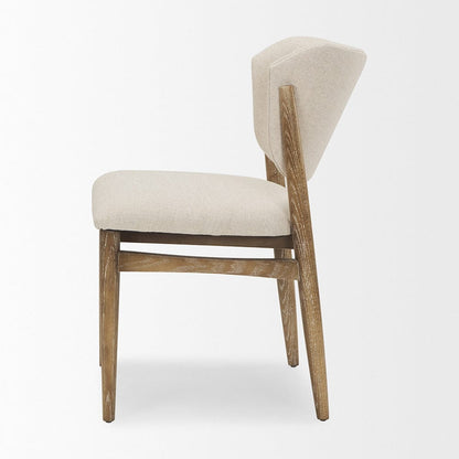 Mercana - Cline Cream Fabric Upholstered and Light Brown Wood Dining Chair (Set of 2) - 69831 view 3