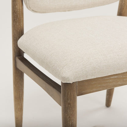 Mercana - Cline Cream Fabric Upholstered and Light Brown Wood Dining Chair (Set of 2) - 69831 view 8