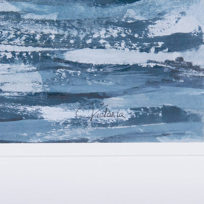 Mercana - Cloud and Sea by Mercana Studio a Hand Embellished Textured Framed Art Print Matted under Glass - 14306 view 6