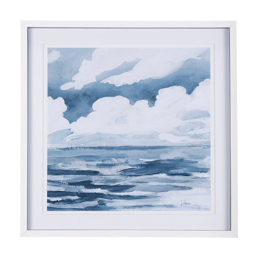 Mercana - Cloud and Sea by Mercana Studio a Hand Embellished Textured Framed Art Print Matted under Glass - 14307 view 1