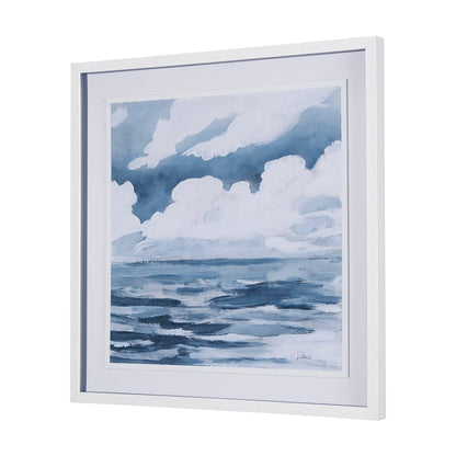 Mercana - Cloud and Sea by Mercana Studio a Hand Embellished Textured Framed Art Print Matted under Glass - 14307 view 2