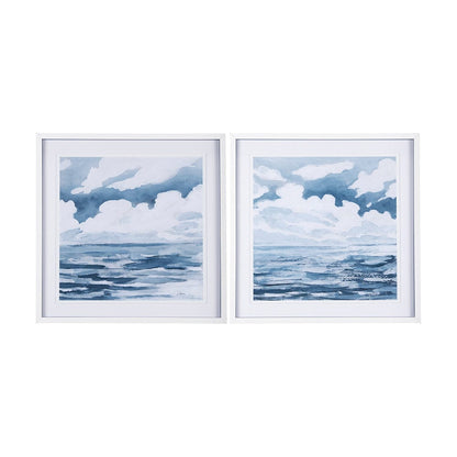 Mercana - Cloud and Sea by Mercana Studio a Hand Embellished Textured Framed Art Print Matted under Glass - 14307 view 9