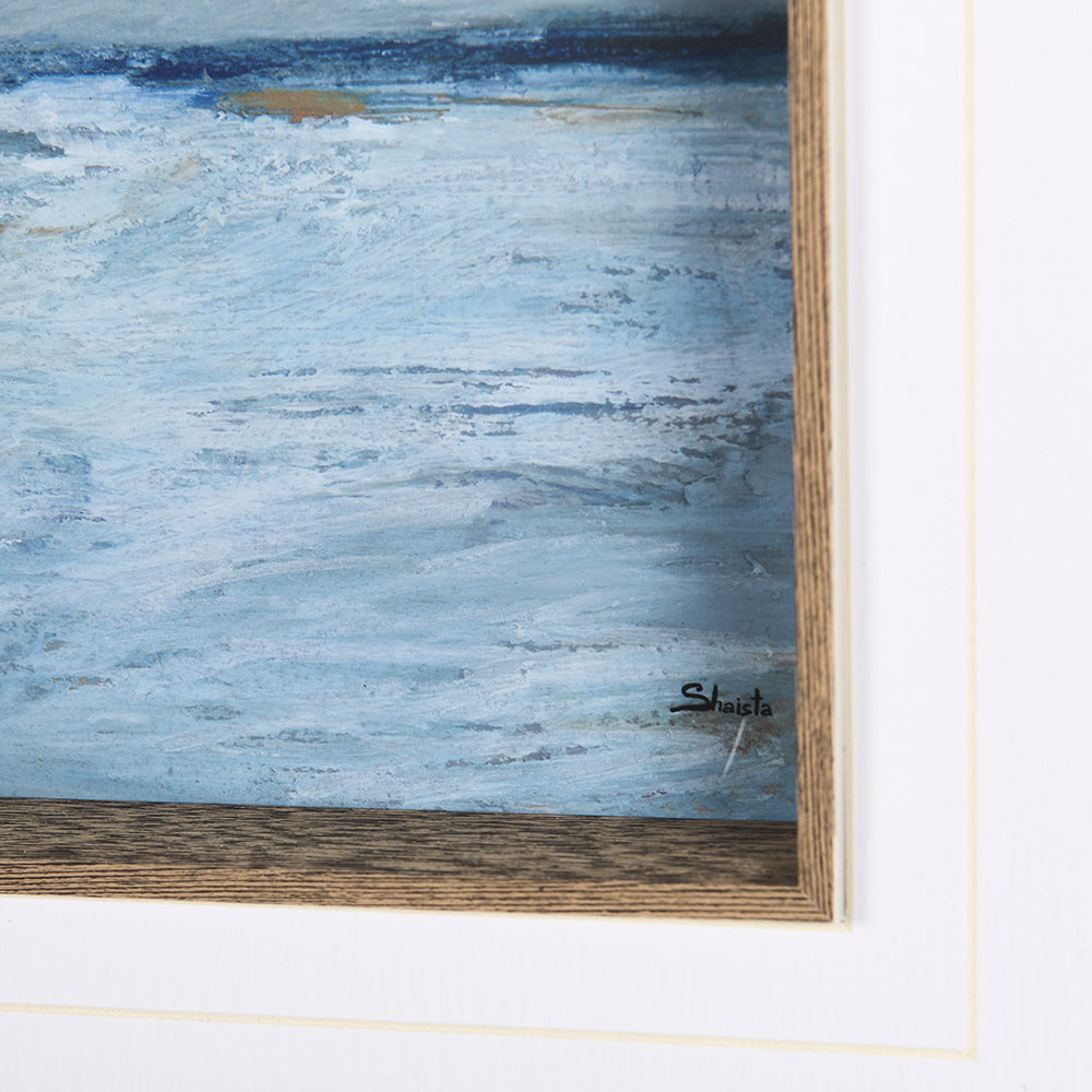 Mercana - Cloud Bay I by Mercana Studio a Hand Embellished Textured Framed Art Print Matted under Glass - 14696 view 6