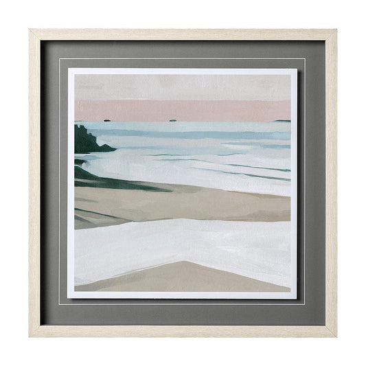 Mercana - Coastal Lines II by Emma Scarvey a Hand Embellished Textured Framed Art Print Matted under Glass - 12744 view 1