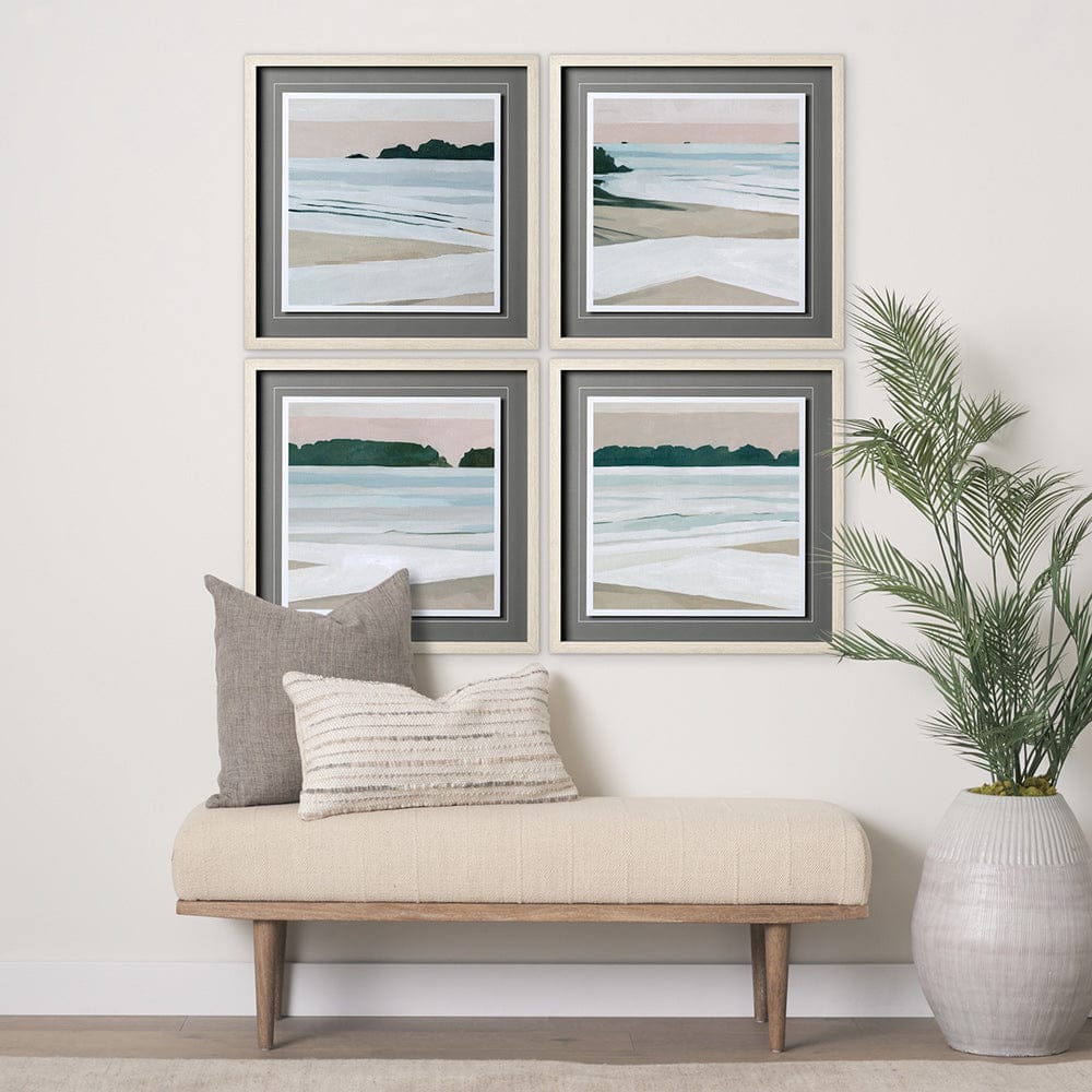 Mercana - Coastal Lines II by Emma Scarvey a Hand Embellished Textured Framed Art Print Matted under Glass - 12744 view 4