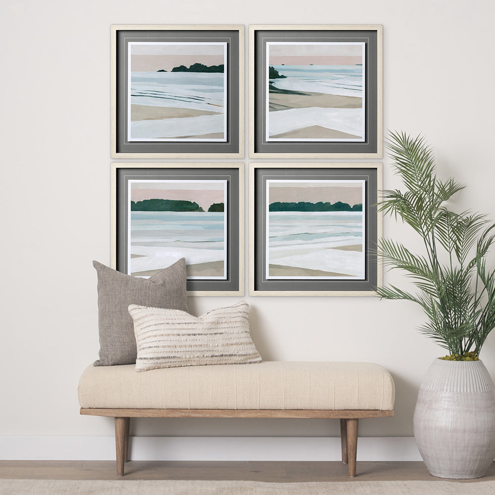 Mercana - Coastal Lines IV by Emma Scarvey a Hand Embellished Textured Framed Art Print Matted under Glass - 12746 view 4