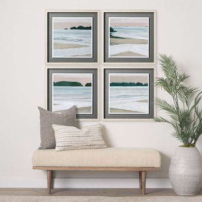Mercana - Coastal Lines IV by Emma Scarvey a Hand Embellished Textured Framed Art Print Matted under Glass - 12746 view 4