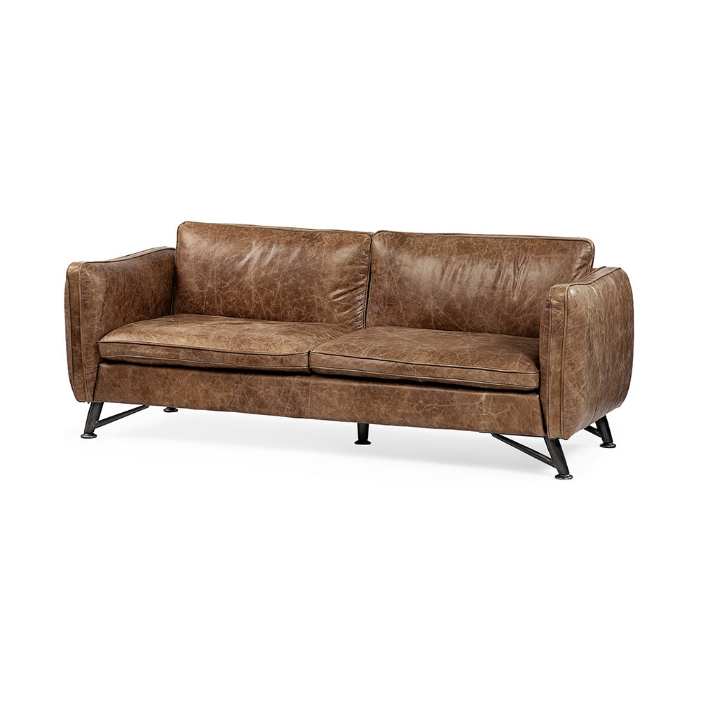 Mercana - Cobain I 84" Brown Leather Two Seater Sofa - 67680 view 1