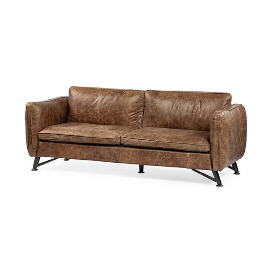 Mercana - Cobain I 84" Brown Leather Two Seater Sofa - 67680 view 1
