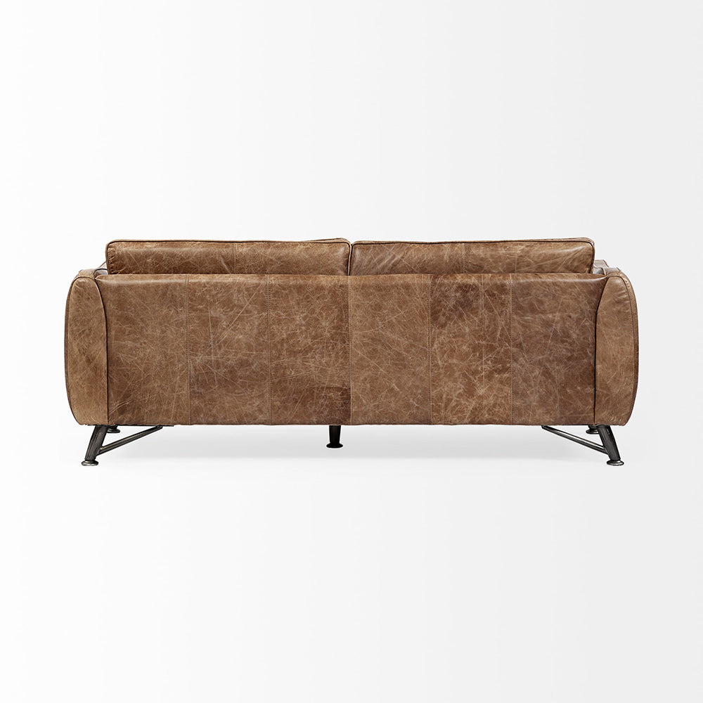 Mercana - Cobain I 84" Brown Leather Two Seater Sofa - 67680 view 5