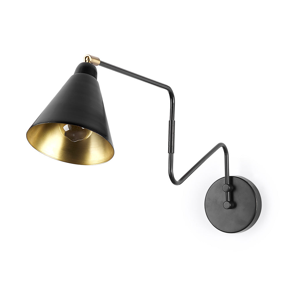Mercana - Cobalt 6L x 32W Black Metal Cone Shaped Swivel Wall Sconce - 68775 view 1