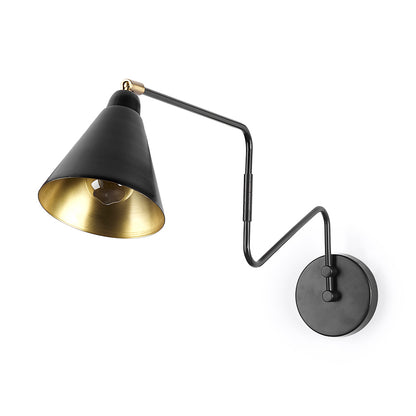 Mercana - Cobalt 6L x 32W Black Metal Cone Shaped Swivel Wall Sconce - 68775 view 1