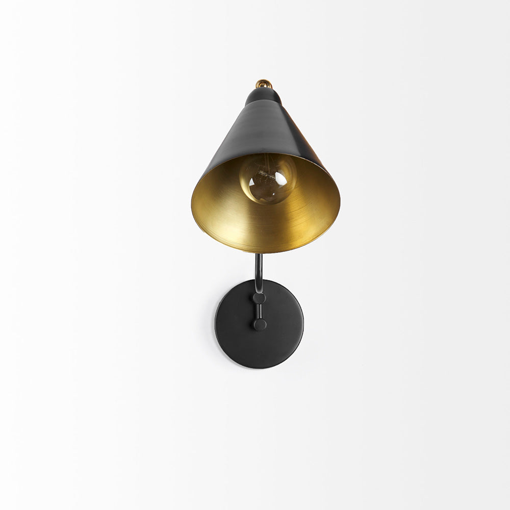 Mercana - Cobalt 6L x 32W Black Metal Cone Shaped Swivel Wall Sconce - 68775 view 2