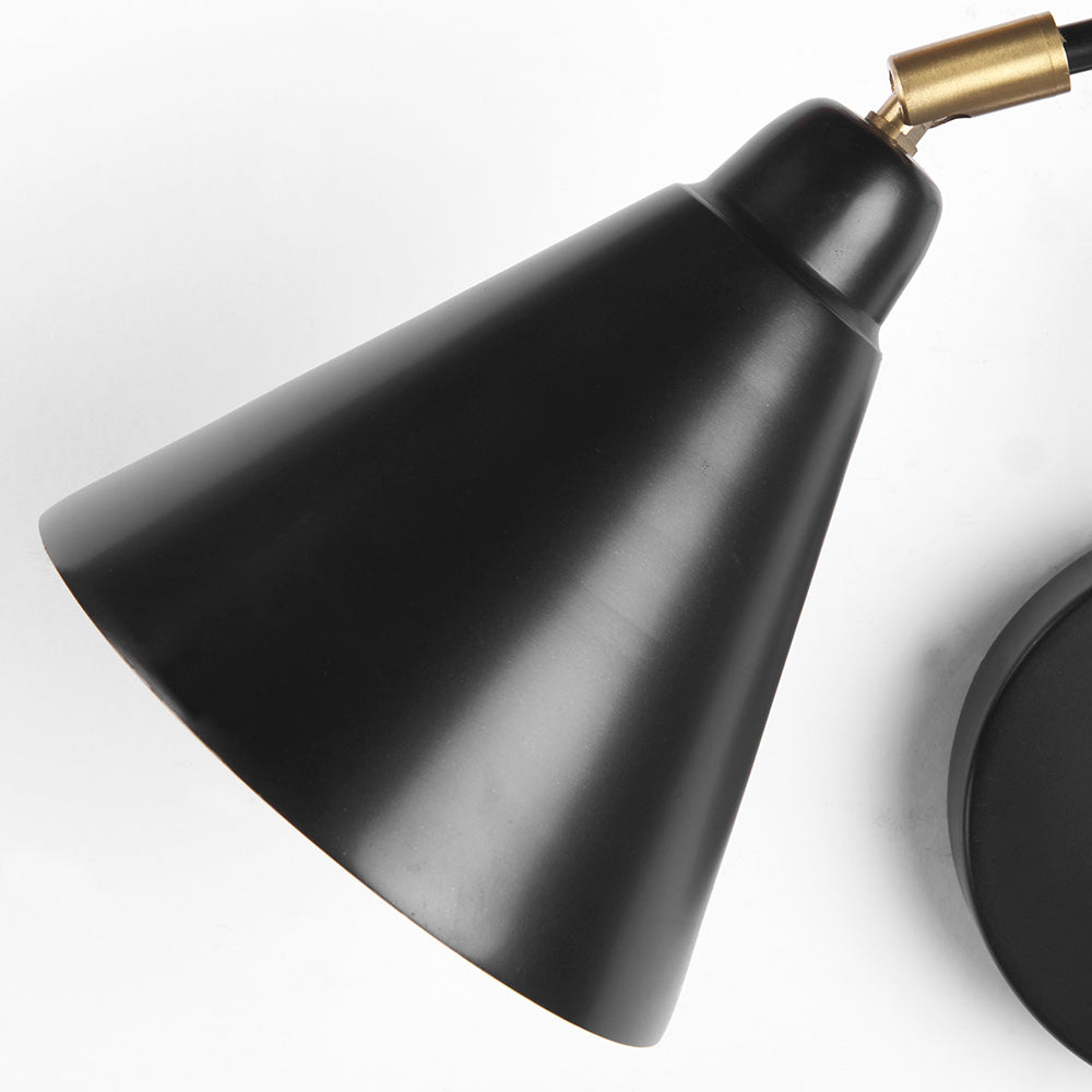 Mercana - Cobalt 6L x 32W Black Metal Cone Shaped Swivel Wall Sconce - 68775 view 8