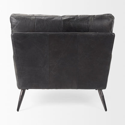 Mercana - Cochrane 34.5L x 33.0W x 32.5H Black Leather Wrapped Chair - 69626 view 4