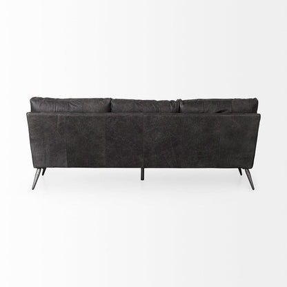 Mercana - Cochrane 82L x 33W x 32.3 Black Leather Three Seater Sofa - 69448 view 4