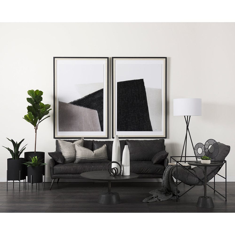 Mercana - Cochrane 82L x 33W x 32.3 Black Leather Three Seater Sofa - 69448 view 10