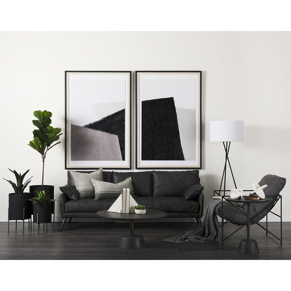 Mercana - Cochrane 82L x 33W x 32.3 Black Leather Three Seater Sofa - 69448 view 12