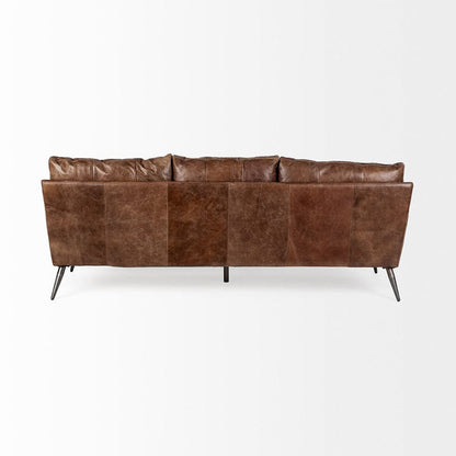 Mercana - Cochrane II 82L x 33W x 32.25H Brown Leather Three Seater Sofa - 67936 view 4