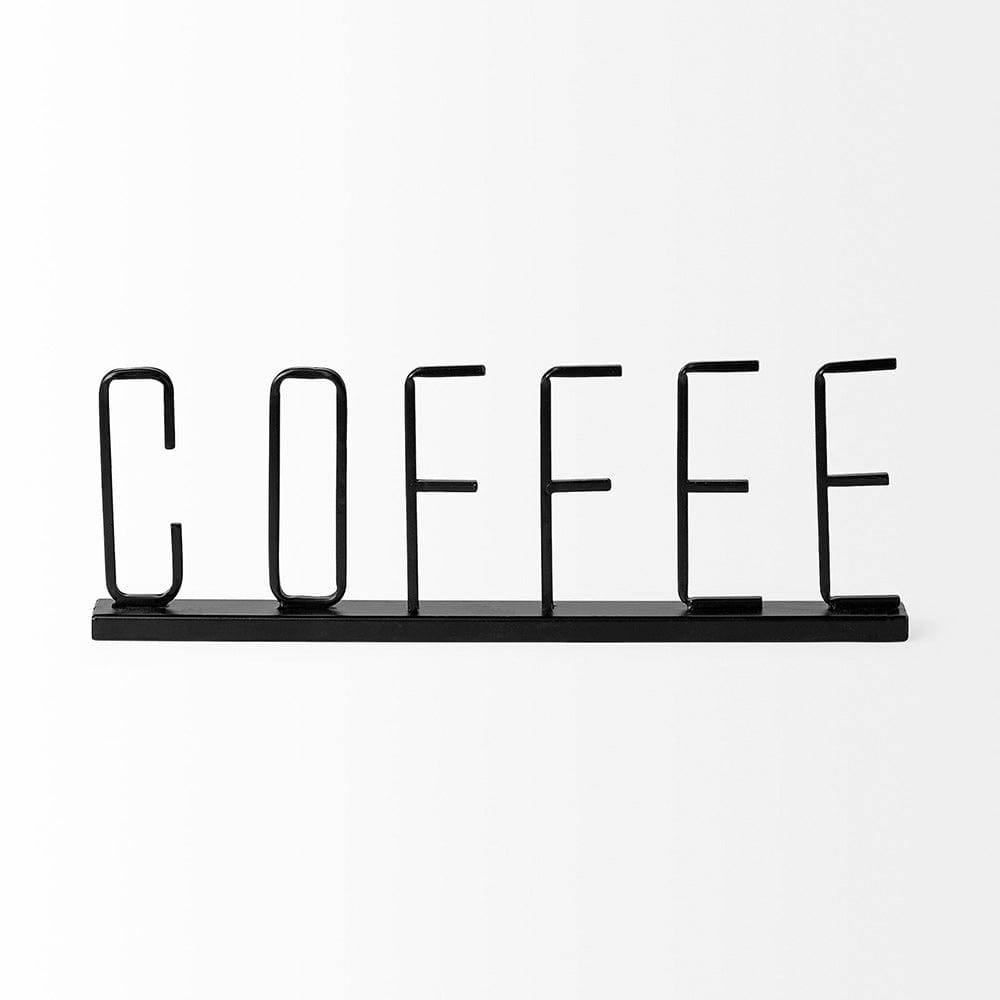 Mercana - Coffee 15L x 1W Black Metal Sign - 68793 view 2